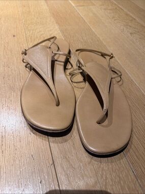Hermes La Maison Tan Leather Thong Sandals